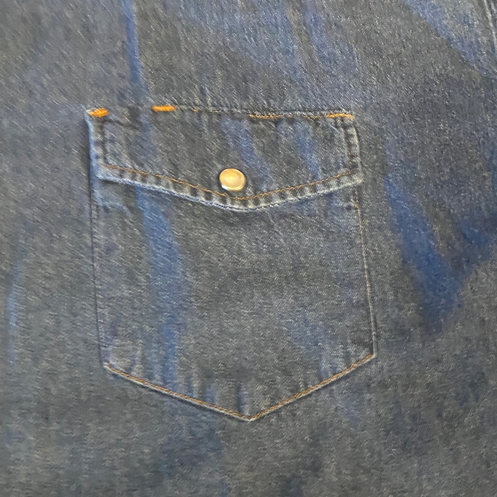 Texas Authentic Dry Goods Men's XXL Blue Denim Short Sleeve Shirt - Picture 12 of 15